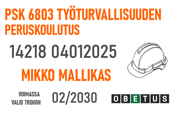 PSK 6803 Työturvallisuuden Peruskoulutus